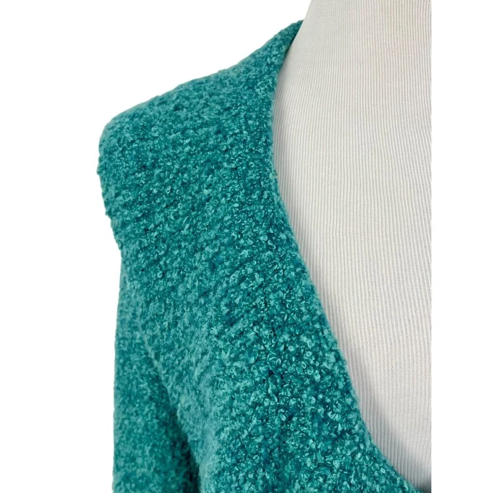 VTG Victoria’s Secret Teal V-Neck Ruffled Knit Cardigan S| Cottagecore Fairy Y2K - Picture 3 of 14